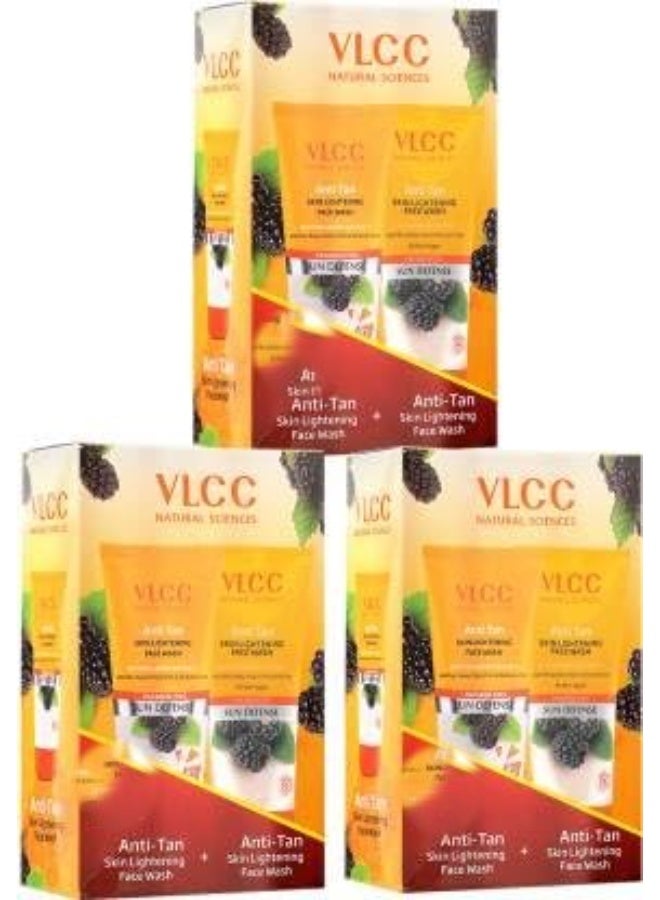VLCC Anti Tan Skin Lightening Pack of 3 Face Wash (450 g) - Image 1